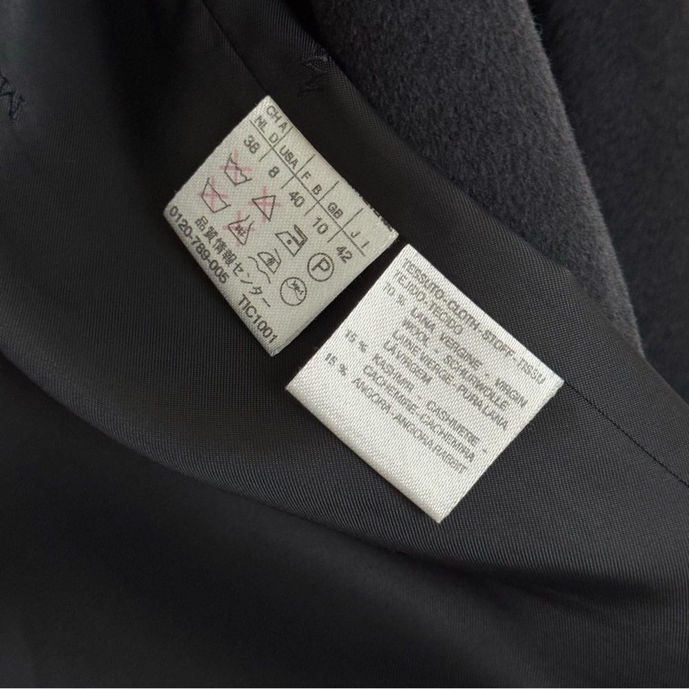 max mara dark gray floor length single button closure wool coat - Picture 8 of 16